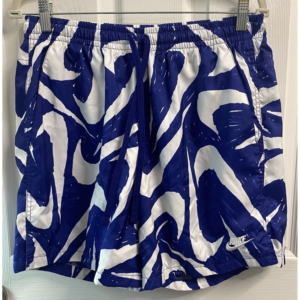 Nike Mens Board Shorts Royal Blue&White Swim Trunks Sz. M